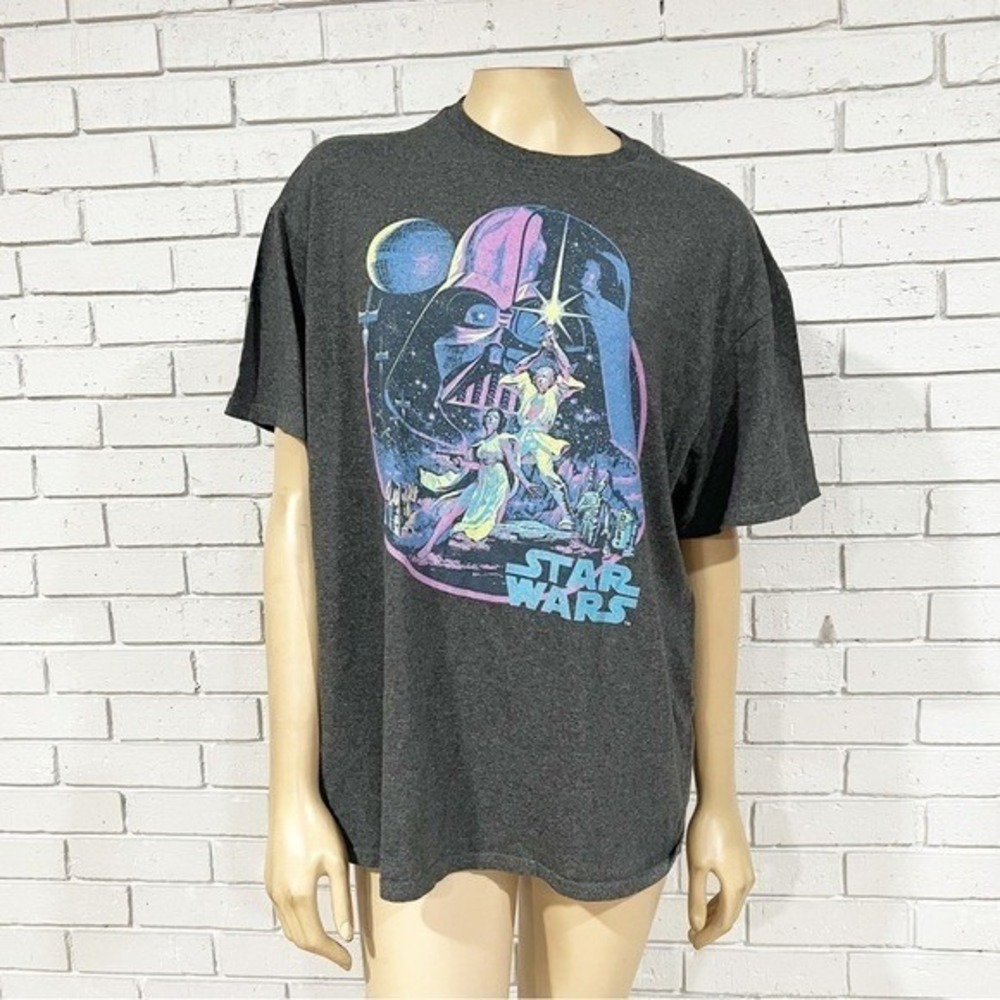 Star Wars Darth Vader Luke Skywalker Graphic Tee Charcoal Heather XL
